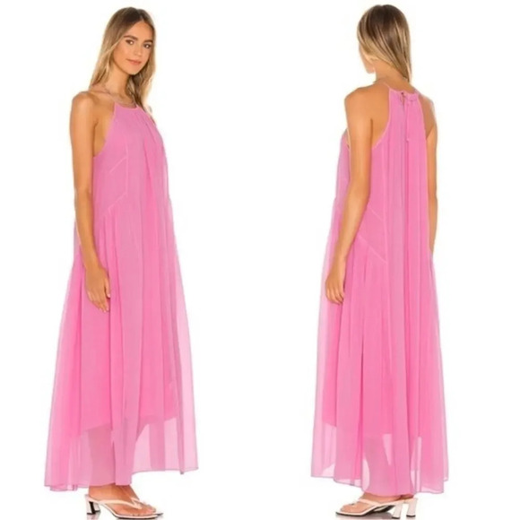 rag & bone Pink Melody Maxi Silk Blend Dress Small - Picture 1 of 9
